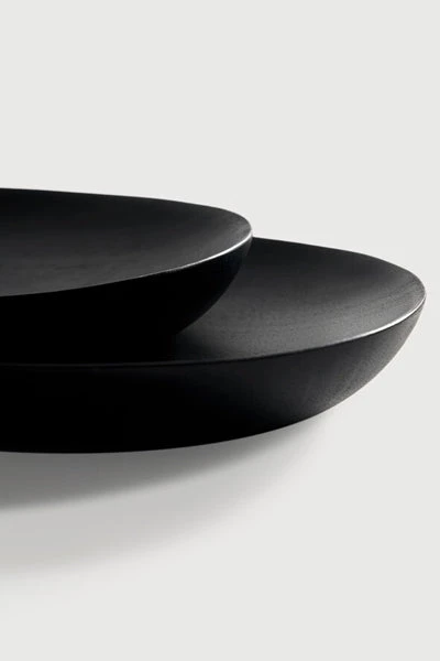 Ethnicraft Black Thin Oval Boards (set Of 2) 8 Ethnicraft Black Thin Oval Boards (set Of 2)