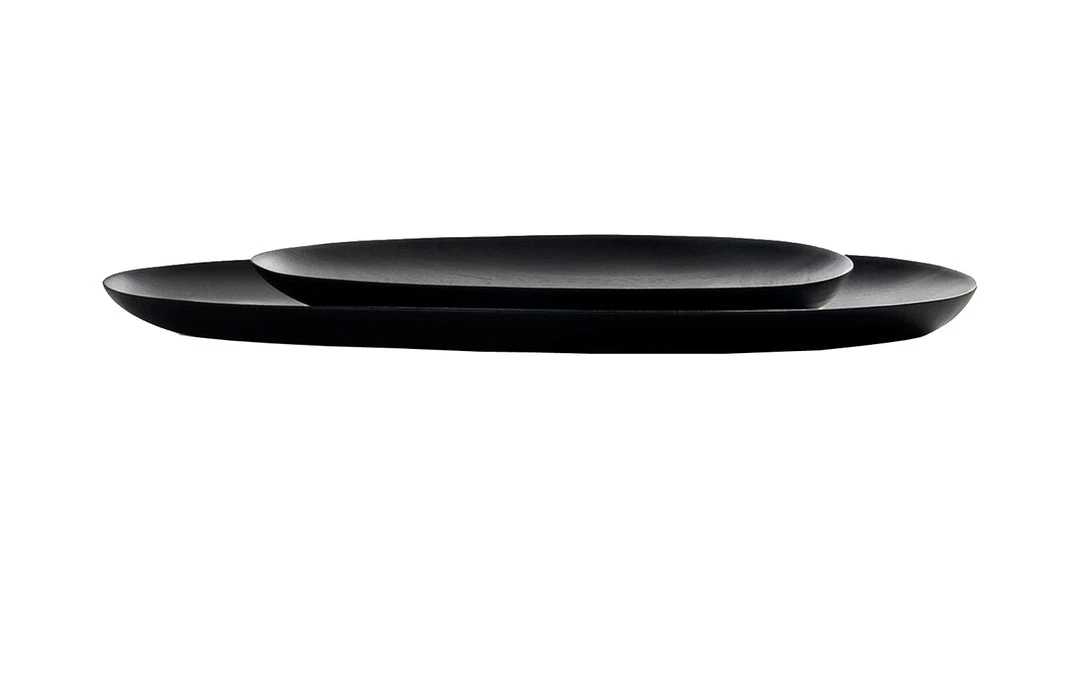 Ethnicraft Black Thin Oval Boards (set Of 2) 3 Ethnicraft Black Thin Oval Boards (set Of 2)