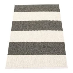Pappelina Rugs Bob Charcoal & Vanilla Runner Rug