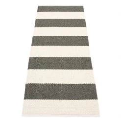 Pappelina Rugs Bob Charcoal & Vanilla Runner Rug