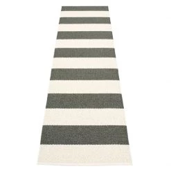 Pappelina Rugs Bob Charcoal & Vanilla Runner Rug