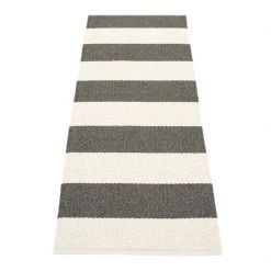Pappelina Rugs Bob Charcoal & Vanilla Runner Rug