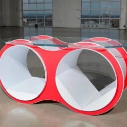 Scale 1:1 Bolla 2 Coffee Table With Slotted Glass Top