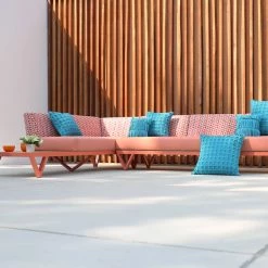 Mamagreen Bondi Belle 2-Seater Left Hand Arm Sectional Sofa With Teak Table