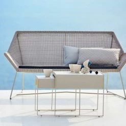 Cane-Line Breeze 2 Seater Lounge Sofa In Light Grey Weave