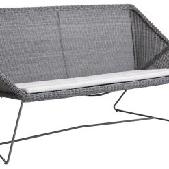 Cane-Line Breeze 2 Seater Lounge Sofa In Light Grey Weave