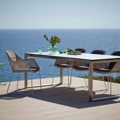 Cane-Line Breeze Dining Chair In Light Grey Weave