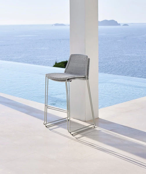 Cane-Line Breeze Stackable Bar Chair In Light Grey Weave 8 Cane-Line Breeze Stackable Bar Chair In Light Grey Weave