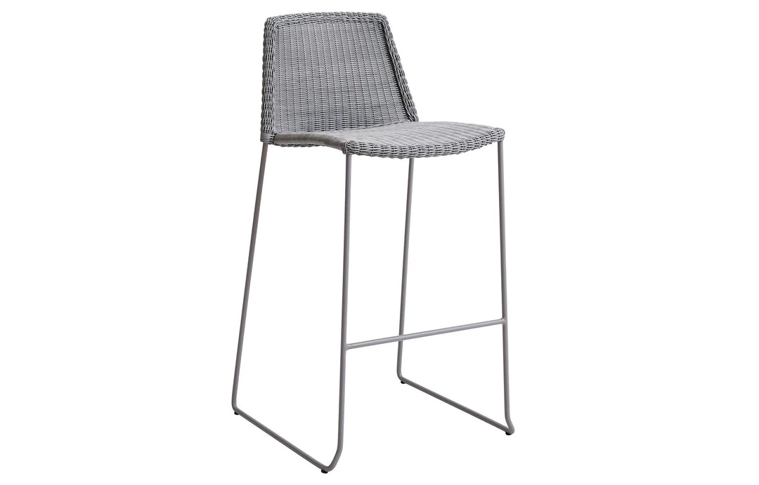 Cane-Line Breeze Stackable Bar Chair In Light Grey Weave 4 Cane-Line Breeze Stackable Bar Chair In Light Grey Weave