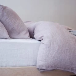 Area Camille Lilac Linen Duvet Cover Modern Bedroom