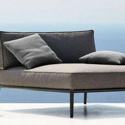 Cane-Line Conic Daybed Module In Grey AirTouch Cushion Set