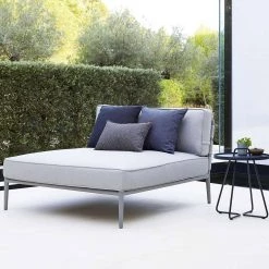 Cane-Line Conic Daybed Module In Light Grey AirTouch Cushion Set