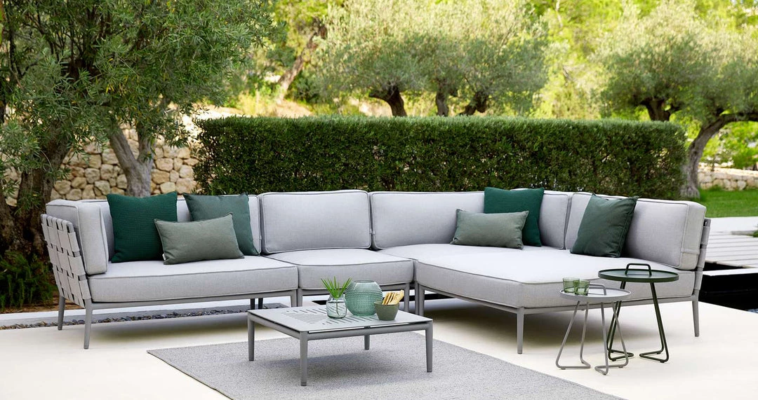 Cane-Line Conic Outdoor 1-Seater Module Chair In Light Grey AirTouch Cushion Set 5 Cane-Line Conic Outdoor 1-Seater Module Chair In Light Grey AirTouch Cushion Set