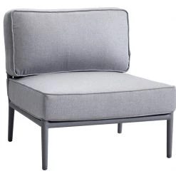 Cane-Line Conic Outdoor 1-Seater Module Chair In Light Grey AirTouch Cushion Set