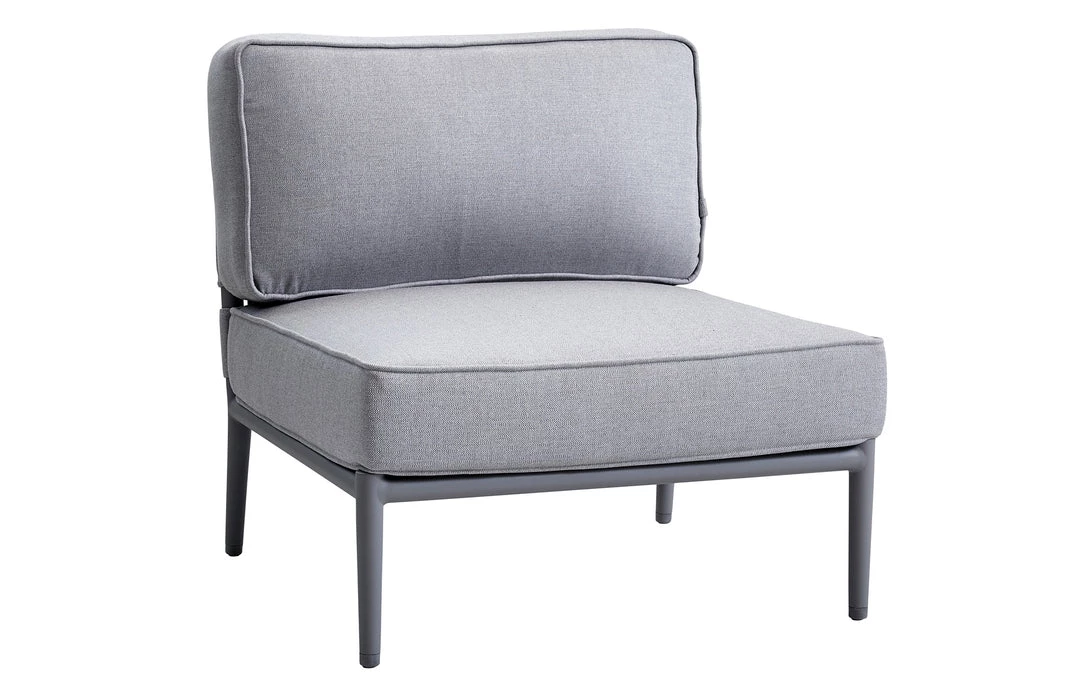 Cane-Line Conic Outdoor 1-Seater Module Chair In Light Grey AirTouch Cushion Set 4 Cane-Line Conic Outdoor 1-Seater Module Chair In Light Grey AirTouch Cushion Set