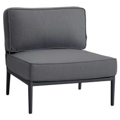 Cane-Line Conic Outdoor 1-Seater Module Chair In Grey AirTouch Cushion Set