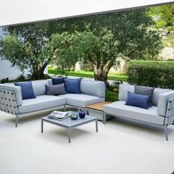 Cane-Line Conic Outdoor 2-Seater Module Sofa In Light Grey AirTouch Cushion Set 16 Cane-Line Conic Outdoor 2-Seater Module Sofa In Light Grey AirTouch Cushion Set