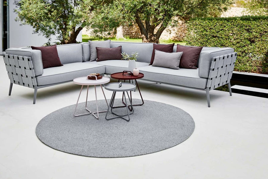 Cane-Line Conic Outdoor 2-Seater Module Sofa In Light Grey AirTouch Cushion Set 9 Cane-Line Conic Outdoor 2-Seater Module Sofa In Light Grey AirTouch Cushion Set