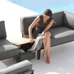 Cane-Line Conic Outdoor 2-Seater Module Sofa In Light Grey AirTouch Cushion Set 17 Cane-Line Conic Outdoor 2-Seater Module Sofa In Light Grey AirTouch Cushion Set