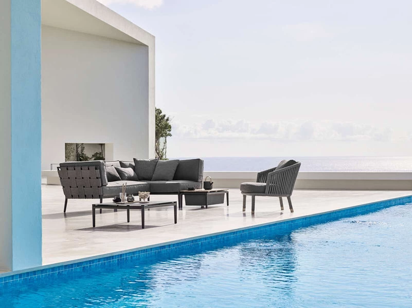 Cane-Line Conic Outdoor 2-Seater Module Sofa In Light Grey AirTouch Cushion Set 11 Cane-Line Conic Outdoor 2-Seater Module Sofa In Light Grey AirTouch Cushion Set