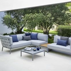 Cane-Line Conic Outdoor 2-Seater Module Sofa In Grey AirTouch Cushion Set