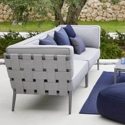 Cane-Line Conic Outdoor 2-Seater Module Sofa In Grey AirTouch Cushion Set