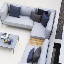 Cane-Line Conic Outdoor 2-Seater Module Sofa In Grey AirTouch Cushion Set