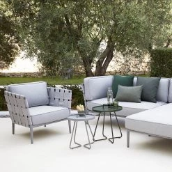 Cane-Line Conic Outdoor Lounge Chair In Grey AirTouch Cushion Set