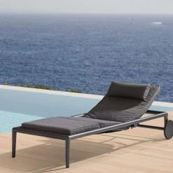 Cane-Line Conic Sunbed With Gas Spring In Light Grey AirTouch Cushion Set 9 Cane-Line Conic Sunbed With Gas Spring In Light Grey AirTouch Cushion Set