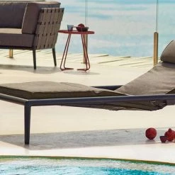 Cane-Line Conic Sunbed With Gas Spring In Grey AirTouch Cushion Set