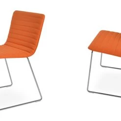 SohoConcept Modern Dining Corona Full Upholstery Handle Back Wire Dining Chair