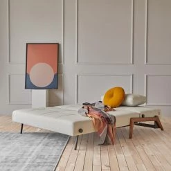 Innovation Cubed Sofa Bed With Dark Wood Legs Modern Living