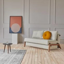 Innovation Cubed Sofa Bed With Dark Wood Legs Modern Living