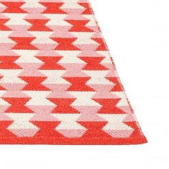 Pappelina Dana Coral Red & Piglet & Vanilla Runner Rug