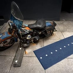 Pappelina Peg Dark Blue & Linen Runner Rug