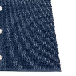 Pappelina Peg Dark Blue & Linen Runner Rug
