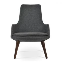 SohoConcept Modern Living Dervish Wood Lounge High Back Chair