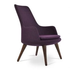 SohoConcept Modern Living Dervish Wood Lounge High Back Chair