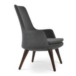 SohoConcept Modern Living Dervish Wood Lounge High Back Chair