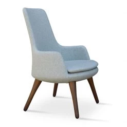 SohoConcept Modern Living Dervish Wood Lounge High Back Chair