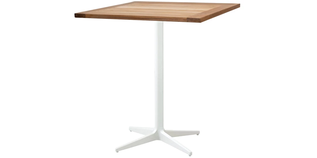 Cane-Line Drop 28" Square Teak Cafe Table 4 Cane-Line Drop 28" Square Teak Cafe Table