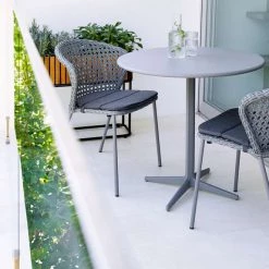Cane-Line Drop Cafe Table With Dark Grey HPL Top