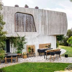 Cane-Line Dining Drop Kitchen Module With Stainless Steel Top & Sink/Teak Wall