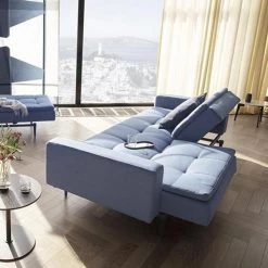 Innovation Dublexo Styletto Dark Wood Sofa Bed With Arms Modern Living