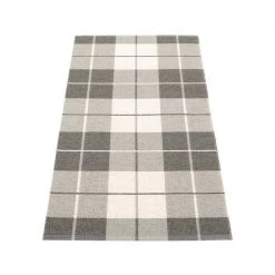 Pappelina Ed Charcoal & Warm Grey With Vanilla Runner Rug