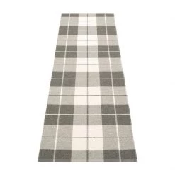 Pappelina Ed Charcoal & Warm Grey With Vanilla Runner Rug
