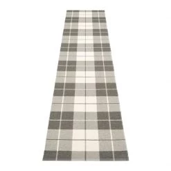 Pappelina Ed Charcoal & Warm Grey With Vanilla Runner Rug