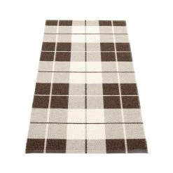 Pappelina Ed Dark Brown & Linen With Vanilla Runner Rug
