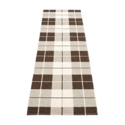Pappelina Ed Dark Brown & Linen With Vanilla Runner Rug