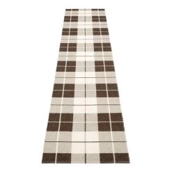 Pappelina Ed Dark Brown & Linen With Vanilla Runner Rug